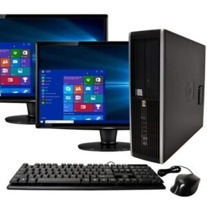 HP EliteDesk 8100 Desktop PC, 3.20GHz Intel i5 Dual Core, 16GB DDR3 RAM, 2TB HDD, Windows 10 Home 64bit, 19" Dual Monitors