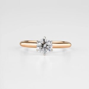 Anello Solitario in Oro Bianco